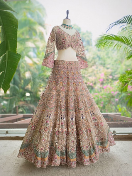 Kashvika Brown Lehenga Set with Sequin Embroidery