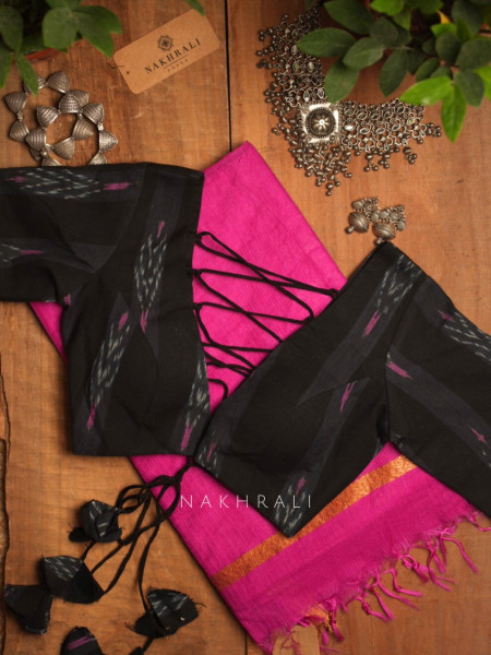 Malini Magenta Kota Doria Saree