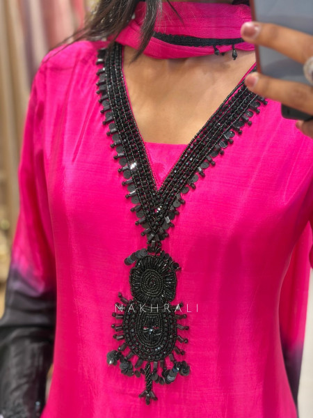 Gulshan Ombre Suit Set with Bead and Sequin Work