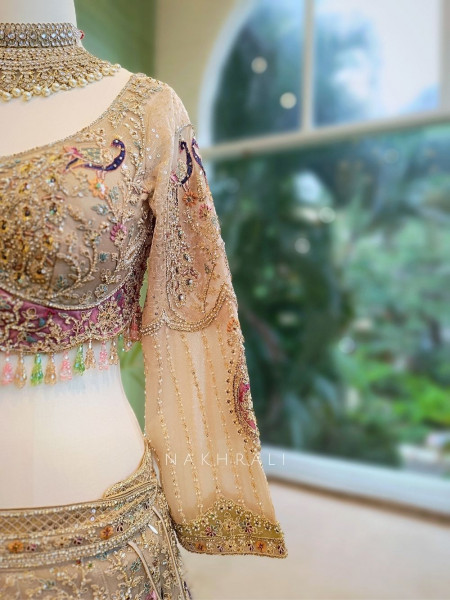 Majestic Aura Brown Embroidered Lehenga Set