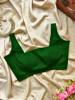 Mahee Green Silk Blouse with Broad Square Neck