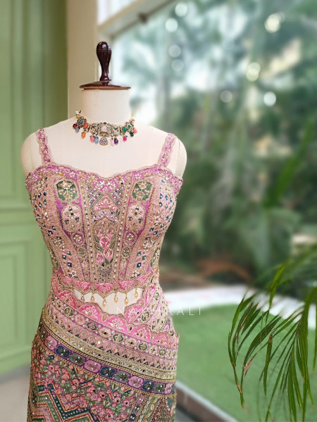 Gulrang  Pink Multicolor Crepe Silk Saree