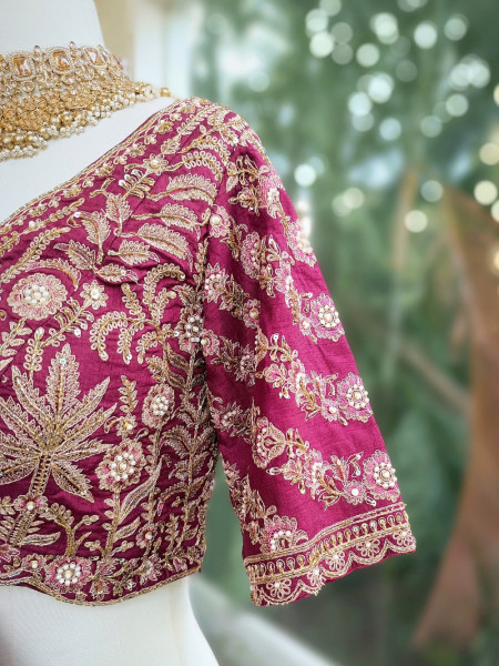 Myara Purple Brocade Lehenga with Zari, Sequin, and Cut Dana Work