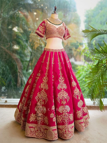 Iravya Red Bridal Lehenga with Sequin & Zari Work