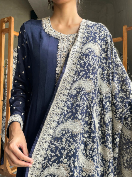 Nirvani Blue Anarkali Set