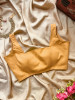 Mahee Golden Silk Blouse with Broad Square Neck