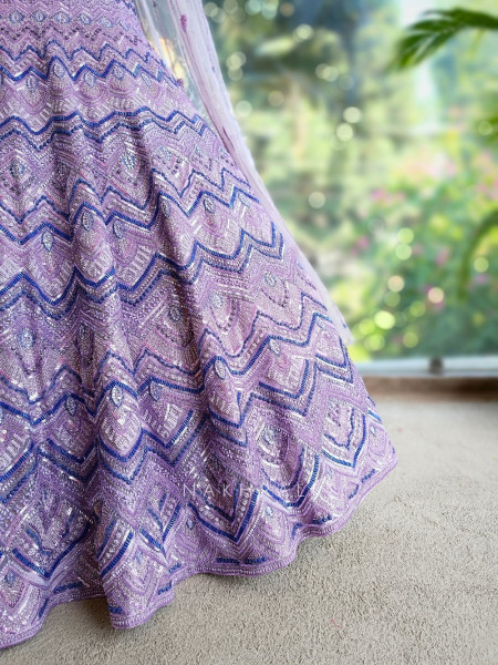 Aurelia Lavender Sequin Lehenga with Heavy Sequin and Beads Work