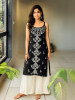 Rimsha Black Chikankari Spaghetti Kurti