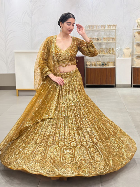Regalia Bronze Embroidered Lehenga