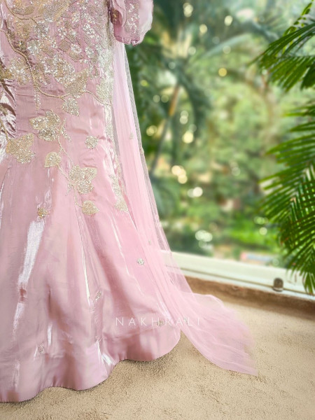 Amara Purple Indo-Western Mermaid Lehenga with Sequin Embroidery
