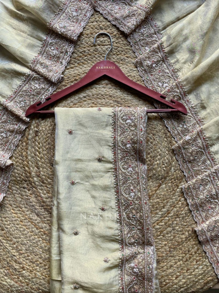 Sawari Banarasi Brocade Saree with Beads and Cut Dana Work