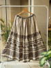 Jhoom White Modal Silk Ajrakh Skirt – Nature’s Bloom