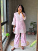 Mirelle Pink  Co-ord Set with Lace Embroidery