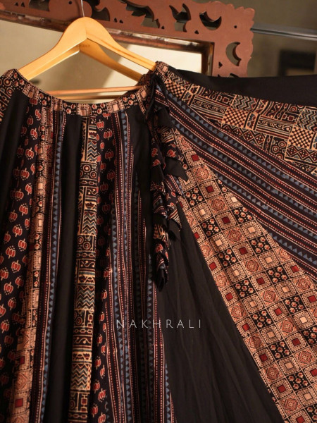 Basanti Black 36-Kali Cotton Flared Skirt