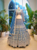 Selene Blue Velvet Bridal Lehenga with Silver Embroidery