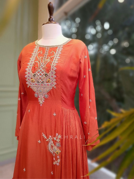 Sunflare Chic Orange Indowestern Palazzo Set
