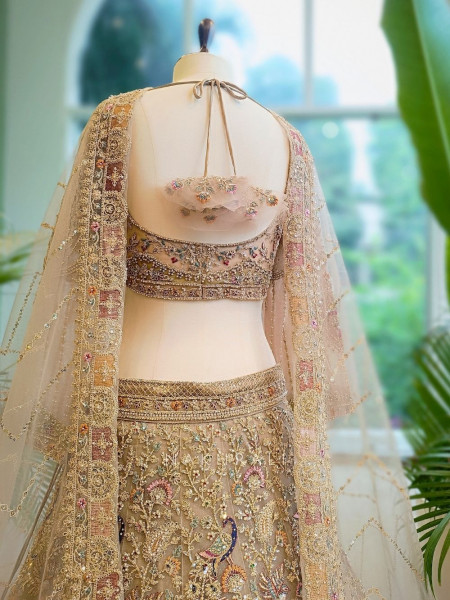 Majestic Aura Brown Embroidered Lehenga Set