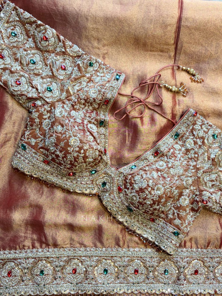 Bloomcrest Gajari Embellished Saree with Readymade Blouse