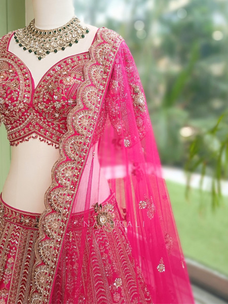 Jharokha Rani Pink Bridal Lehenga