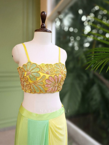 Lime Bloom Ombre Cape Set