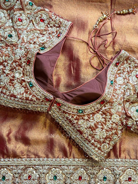 Bloomcrest Gajari Embellished Saree with Readymade Blouse