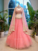Celeste Pink Net Lehenga with Zari &amp; Sequin Work Blouse
