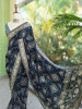 Rivaya Navy Blue Bandhej Saree With Runing Blouse