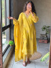 Mrinala Mustard Suit Set with Floral Embroidery