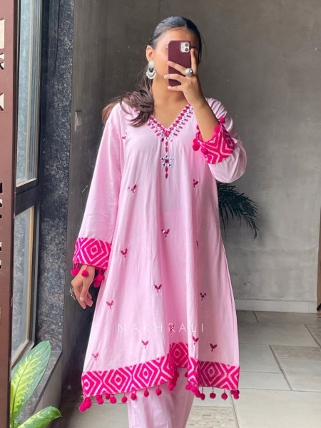 Blush Charm Cotton Pant Kurta Set