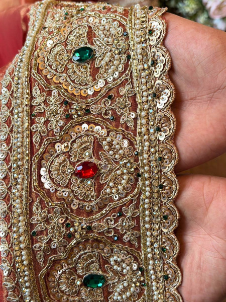 Bloomcrest Gajari Embellished Saree with Readymade Blouse