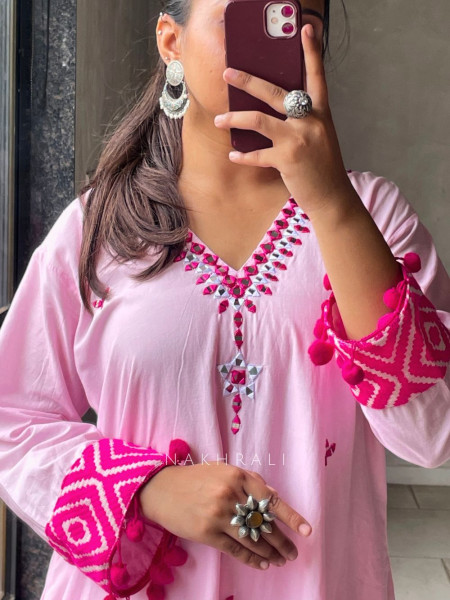 Blush Charm Cotton Pant Kurta Set