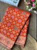 Anant Bindu Orange Bandhani Print Saree with Sequin Border