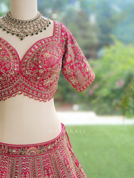 Jharokha Rani Pink Bridal Lehenga