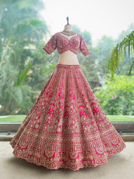 Jharokha Rani Pink Bridal Lehenga