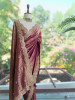 Rajleela Wine Banarasi Brocade Silk Saree with Gota Border