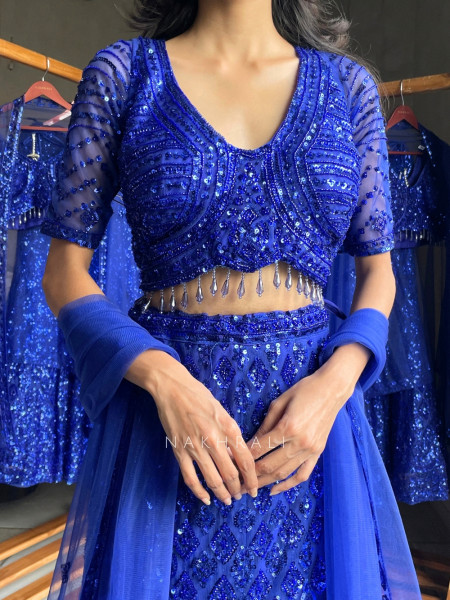 Solstice Blue Soft Net Lehenga Set