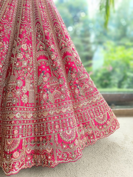 Jharokha Rani Pink Bridal Lehenga