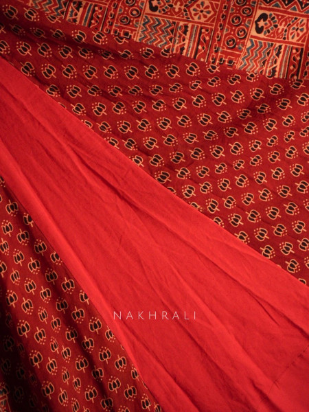 Basanti Red 36-Kali Cotton Flared Skirt