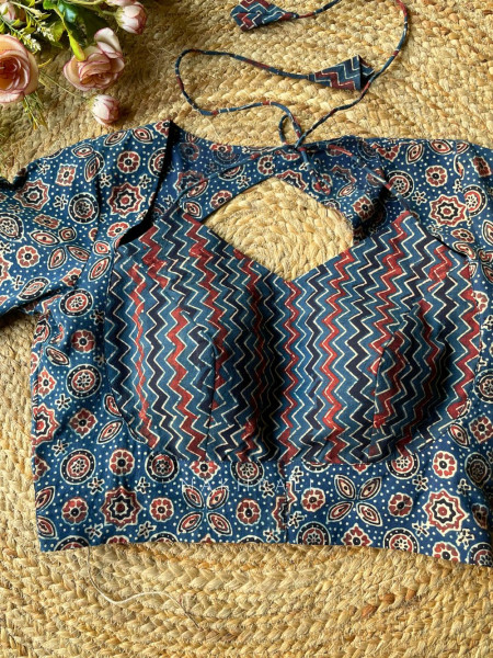 Wabi-Sabi Blue Printed Cotton Blouse