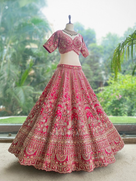 Jharokha Rani Pink Bridal Lehenga