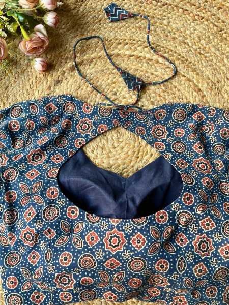 Wabi-Sabi Blue Printed Cotton Blouse