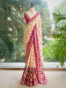 Aarunya Pink Printed Saree with Patti and Sequin Work