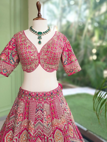 Sanguine Grace Magenta Bridal Lehenga