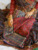 Maroon Floral Ajrak Modal Silk Saree