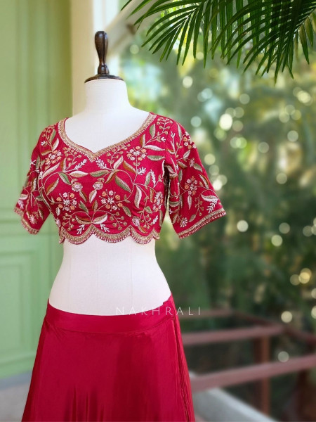 Meher Red Embroidered Indo-Western Set