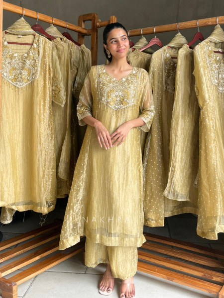 Midas Noor Tassel Mustard A line Suit