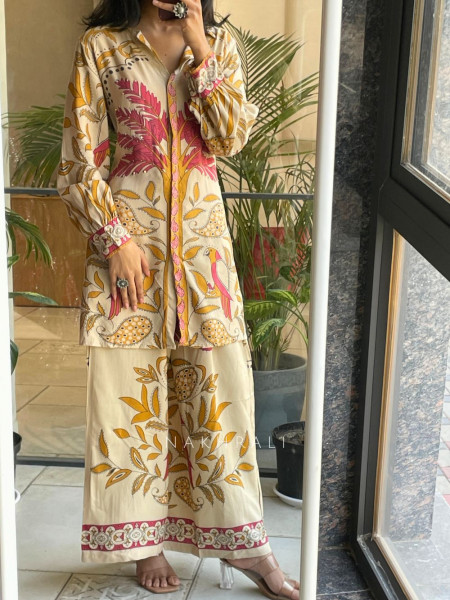 Florence Beige Printed Co-ord Set