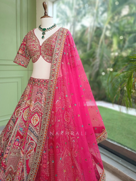 Sanguine Grace Magenta Bridal Lehenga