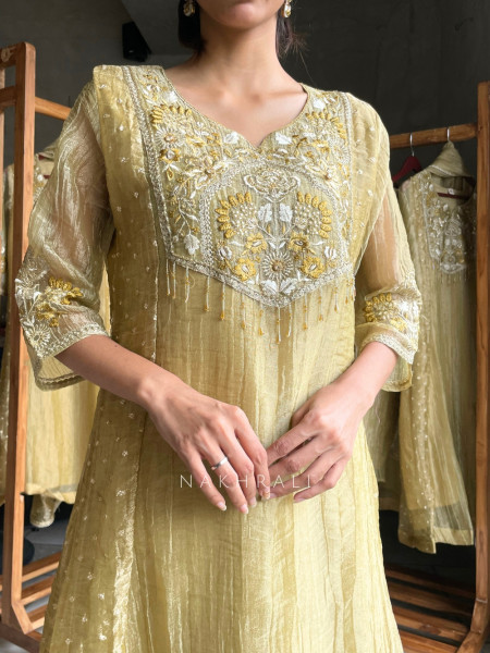Midas Noor Tassel Mustard A line Suit