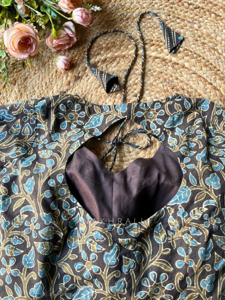 Wabi-Sabi Black Printed Cotton Blouse